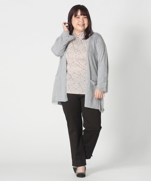 MB mint breeze（エムビーミントブリーズ）の「【大きいサイズ】プレスウォーム　プリント　タートルネック　カットソー（Tシャツ/カットソー・レディース・ベージュ/ライトグレー/アイボリー/オフホワイト・3L/L/4L/LL）」の10枚目の写真