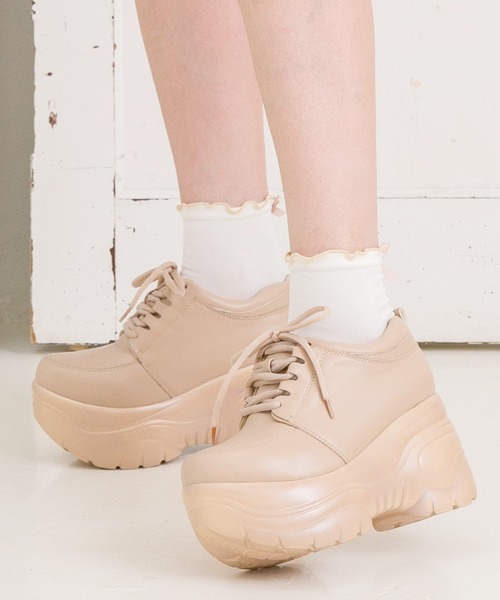 attagirl(アタガール)の「厚底ウェッジスニーカー(スニーカー・レディース・ホワイト/ブラック/ベージュ/パイソン・LL/S/M/L/3L/4L)」の13枚目の写真