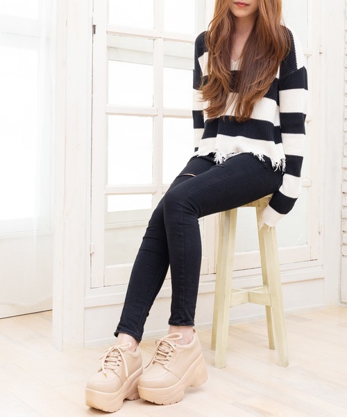 attagirl(アタガール)の「厚底ウェッジスニーカー(スニーカー・レディース・ホワイト/ブラック/ベージュ/パイソン・LL/S/M/L/3L/4L)」の17枚目の写真