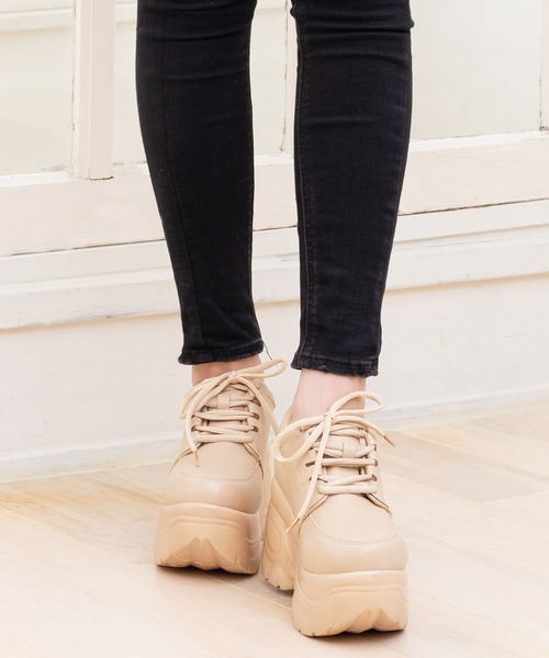 attagirl(アタガール)の「厚底ウェッジスニーカー(スニーカー・レディース・ホワイト/ブラック/ベージュ/パイソン・LL/S/M/L/3L/4L)」の18枚目の写真