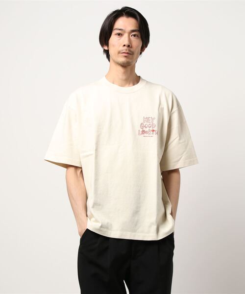 KRIFF MAYER（クリフメイヤー）の「ビーチキャンプCOOLバックプリントタフTEE(HEY)（Tシャツ/カットソー・メンズ・チャコール/オフホワイト・MEDIUM/LARGE/X-LARGE）」の7枚目の写真