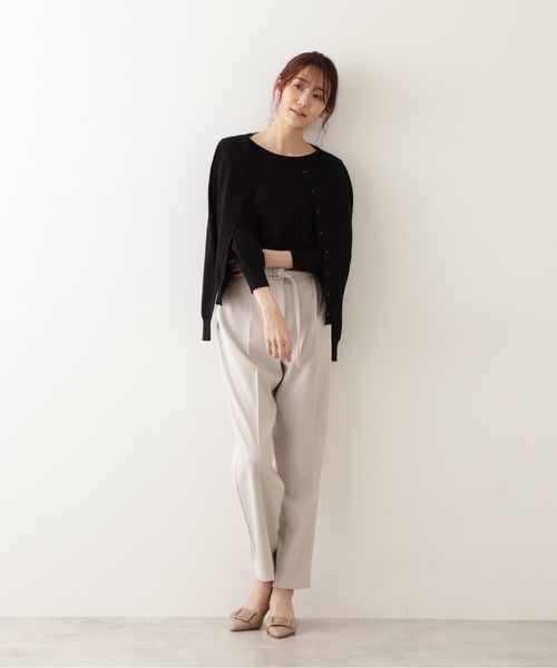 NATURAL BEAUTY BASIC(ナチュラルビューティーベーシック)の「オーガニックコットンファインハイゲージ(カーディガン/ボレロ・レディース・ブラック/オフホワイト/ベージュ/イエロー/ピンク/ライトグリーン/オレンジ/ブルー/カーキ・MEDIUM)」の18枚目の写真