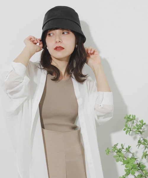 SENSE OF PLACE by URBAN RESEARCH（センスオブプレイスバイアーバンリサーチ）の「シアーランプシェードハット（ハット・レディース・ベージュ/ブラウン/ブラック・ONE）」の6枚目の写真