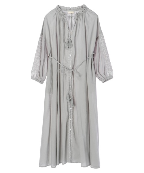 earth music&ecology(アースミュージックアンドエコロジー)の「クロスステッチワンピース *(ワンピース・レディース・ベージュ/オフホワイト/サックスブルー/モカ・FREE)」の19枚目の写真