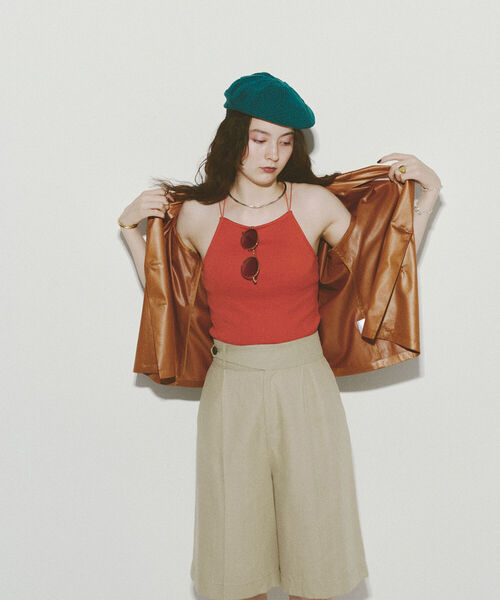 Ray BEAMS(レイビームス)の「Ray BEAMS / アメリカン スリーブ キャミソール(キャミソール・レディース・ホワイト/ブラック/レッド/バイオレット・ONE SIZE)」の4枚目の写真