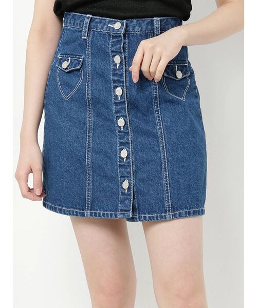 merry jenny（メリージェニー）の「ハートステッチデニムミニスカート（スカート・レディース・インディゴブルー/ブルー・FREE）」の19枚目の写真