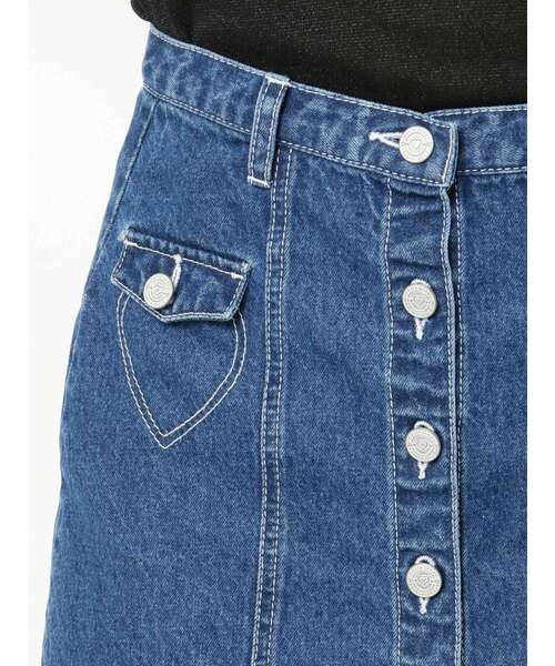 merry jenny（メリージェニー）の「ハートステッチデニムミニスカート（スカート・レディース・インディゴブルー/ブルー・FREE）」の10枚目の写真