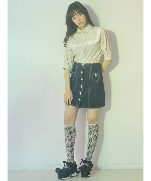 merry jenny（メリージェニー）の「ハートステッチデニムミニスカート（スカート・レディース・インディゴブルー/ブルー・FREE）」の20枚目の写真