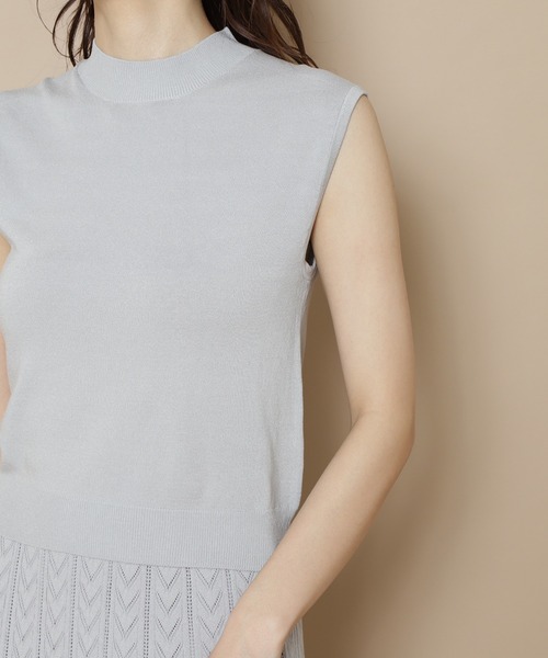 N.(N. Natural Beauty Basic)(エヌエヌナチュラルビューティーベーシック)の「◆透かし柄ニットセットアップ(ワンピース・レディース・ベージュ/イエロー/ブルーグレー・MEDIUM)」の13枚目の写真