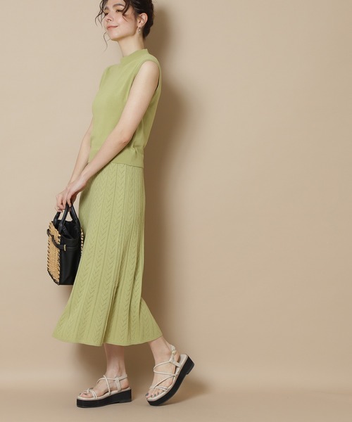 N.(N. Natural Beauty Basic)(エヌエヌナチュラルビューティーベーシック)の「◆透かし柄ニットセットアップ(ワンピース・レディース・ベージュ/イエロー/ブルーグレー・MEDIUM)」の16枚目の写真