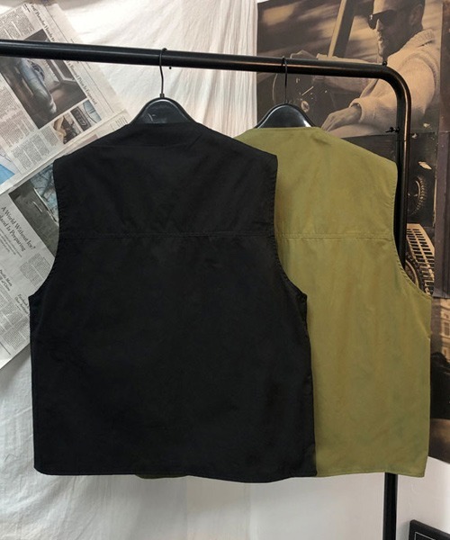 ACT（アクト）の「【ACT -fascination design-】ボタンポケットベスト フィッシングベスト（ベスト・メンズ・ブラック/カーキ・M/L/XL）」の10枚目の写真
