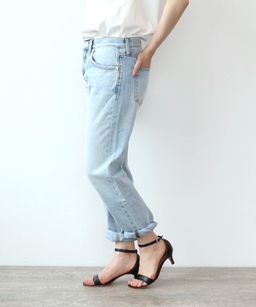 Current/Elliott（カレントエリオット）の「【Current/Elliott　カレントエリオット】ボーイフレンドスリムデニムパンツ（デニムパンツ・レディース・ケミカルウォッシュ・24/26/25）」の9枚目の写真