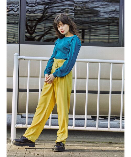 jouetie（ジュエティ）の「ベーシックハイウエストカラーパンツ（その他パンツ・レディース・ブラック/パープル/ブルー/イエロー・MEDIUM）」の14枚目の写真