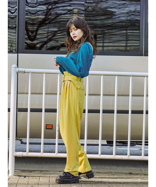 jouetie（ジュエティ）の「ベーシックハイウエストカラーパンツ（その他パンツ・レディース・ブラック/パープル/ブルー/イエロー・MEDIUM）」の15枚目の写真