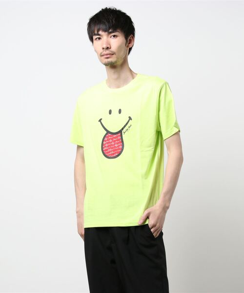 GGD(ジージーディー)の「エコバック付きSMILEYFACEスマイル半袖Tシャツ(Tシャツ/カットソー・メンズ・ホワイト系その他2/グレー/ブラック系その他2/ブラック/ホワイト/ピンク/イエロー/ネイビー系1・L/M/LL)」の14枚目の写真