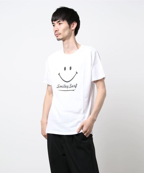 GGD(ジージーディー)の「エコバック付きSMILEYFACEスマイル半袖Tシャツ(Tシャツ/カットソー・メンズ・ホワイト系その他2/グレー/ブラック系その他2/ブラック/ホワイト/ピンク/イエロー/ネイビー系1・L/M/LL)」の18枚目の写真