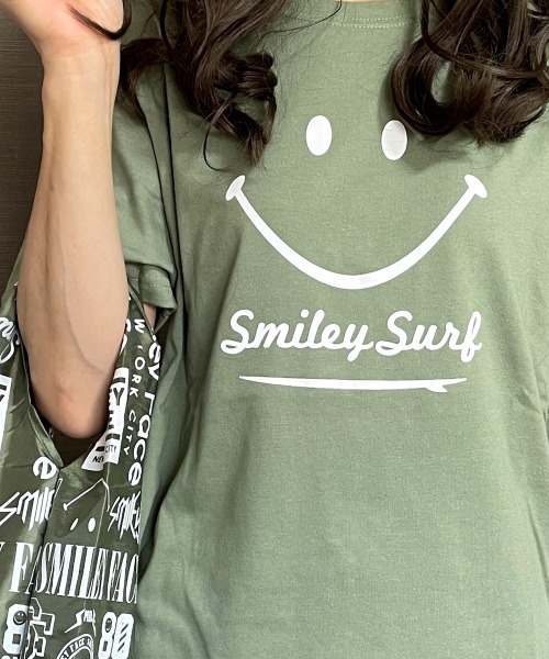 GGD(ジージーディー)の「エコバック付きSMILEYFACEスマイル半袖Tシャツ(Tシャツ/カットソー・メンズ・ホワイト系その他2/グレー/ブラック系その他2/ブラック/ホワイト/ピンク/イエロー/ネイビー系1・L/M/LL)」の16枚目の写真
