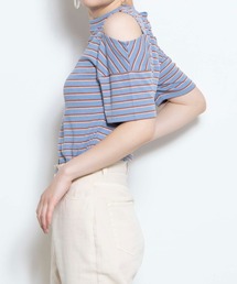 WEGO | WEGO/肩あきリブボーダーT(Tシャツ/カットソー)