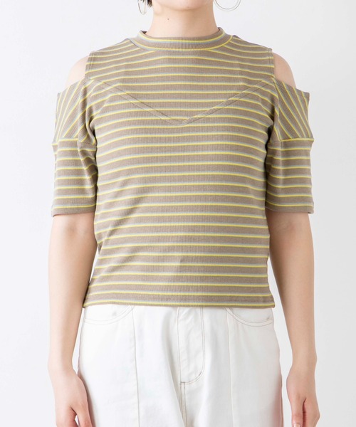 WEGO（ウィゴー）の「WEGO/肩あきリブボーダーT（Tシャツ/カットソー・レディース・グリーン系その他5/ブルー系その他5・FREE）」の9枚目の写真