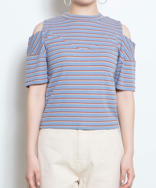 WEGO（ウィゴー）の「WEGO/肩あきリブボーダーT（Tシャツ/カットソー・レディース・グリーン系その他5/ブルー系その他5・FREE）」の10枚目の写真