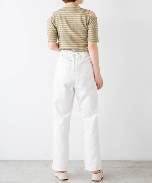 WEGO（ウィゴー）の「WEGO/肩あきリブボーダーT（Tシャツ/カットソー・レディース・グリーン系その他5/ブルー系その他5・FREE）」の4枚目の写真