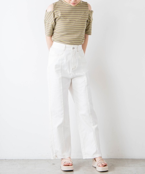 WEGO（ウィゴー）の「WEGO/肩あきリブボーダーT（Tシャツ/カットソー・レディース・グリーン系その他5/ブルー系その他5・FREE）」の5枚目の写真