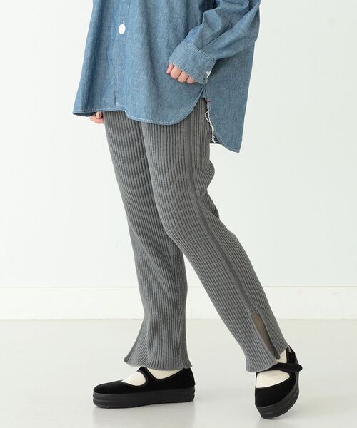 BEAMS BOY(ビームスボーイ)の「BEAMS BOY / ワイド リブ パンツ(その他パンツ・レディース・グレー/オリーブ・1/0)」の3枚目の写真