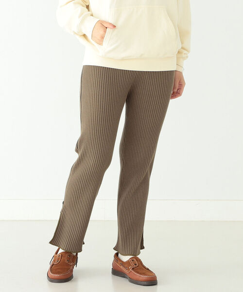 BEAMS BOY(ビームスボーイ)の「BEAMS BOY / ワイド リブ パンツ(その他パンツ・レディース・グレー/オリーブ・1/0)」の5枚目の写真