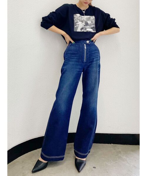 GYDA(ジェイダ)の「フロントZIPデザインフレアデニムパンツ(デニムパンツ・レディース・インディゴブルー/ブルー・SMALL/MEDIUM)」の17枚目の写真