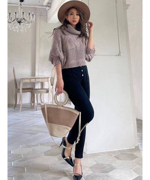 RESEXXY（リゼクシー）の「サークルハンドル切替バッグ（ハンドバッグ・レディース・ブラウン/アイボリー・FREE）」の6枚目の写真