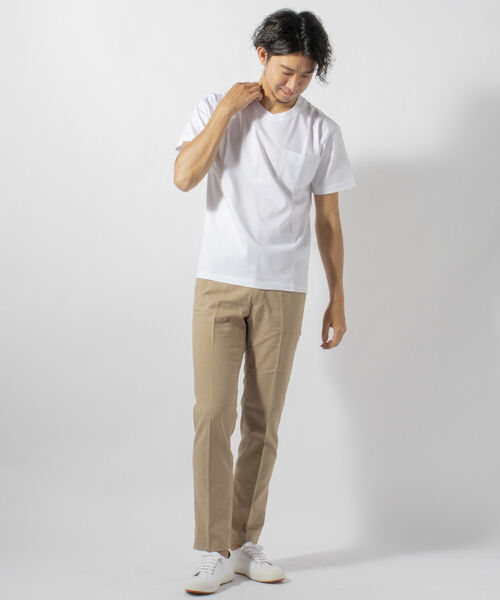 NOLLEY'S goodman（ノーリーズグッドマン）の「クロスネック 変形Vネック Ｔシャツ（Tシャツ/カットソー・メンズ・ホワイト/ダークネイビー/ライトブルー・X-LARGE/MEDIUM/SMALL/LARGE）」の11枚目の写真