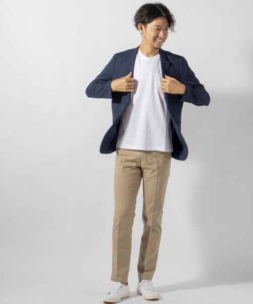 NOLLEY'S goodman（ノーリーズグッドマン）の「クロスネック 変形Vネック Ｔシャツ（Tシャツ/カットソー・メンズ・ホワイト/ダークネイビー/ライトブルー・X-LARGE/MEDIUM/SMALL/LARGE）」の12枚目の写真