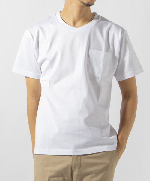 NOLLEY'S goodman（ノーリーズグッドマン）の「クロスネック 変形Vネック Ｔシャツ（Tシャツ/カットソー・メンズ・ホワイト/ダークネイビー/ライトブルー・X-LARGE/MEDIUM/SMALL/LARGE）」の14枚目の写真