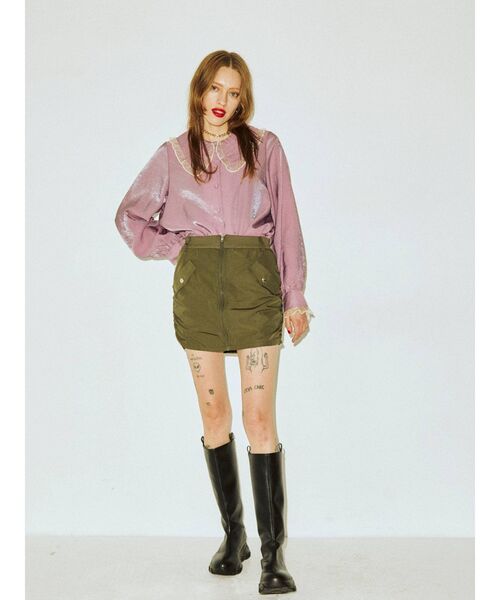 jouetie（ジュエティ）の「MA-1 スカパン（スカート・レディース・ブラック/ボルドー/ネイビー/カーキ・MEDIUM）」の14枚目の写真