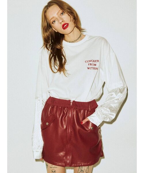 jouetie（ジュエティ）の「MA-1 スカパン（スカート・レディース・ブラック/ボルドー/ネイビー/カーキ・MEDIUM）」の19枚目の写真