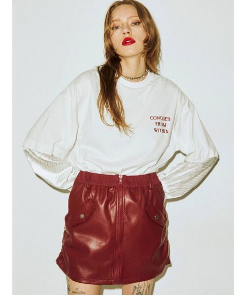 jouetie（ジュエティ）の「MA-1 スカパン（スカート・レディース・ブラック/ボルドー/ネイビー/カーキ・MEDIUM）」の21枚目の写真