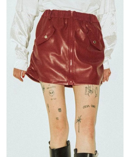 jouetie（ジュエティ）の「MA-1 スカパン（スカート・レディース・ブラック/ボルドー/ネイビー/カーキ・MEDIUM）」の4枚目の写真