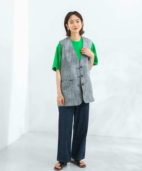 KBF（ケイビーエフ）の「ヘリンボンBIGベスト（ベスト・レディース・ブラック/アイボリー/ベージュ系その他・ONE）」の21枚目の写真