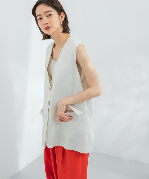 KBF（ケイビーエフ）の「ヘリンボンBIGベスト（ベスト・レディース・ブラック/アイボリー/ベージュ系その他・ONE）」の8枚目の写真