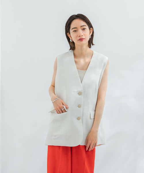 KBF（ケイビーエフ）の「ヘリンボンBIGベスト（ベスト・レディース・ブラック/アイボリー/ベージュ系その他・ONE）」の5枚目の写真