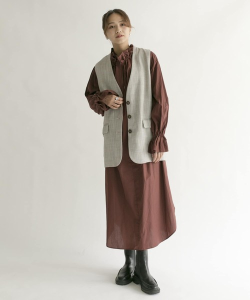 KBF（ケイビーエフ）の「ヘリンボンBIGベスト（ベスト・レディース・ブラック/アイボリー/ベージュ系その他・ONE）」の19枚目の写真