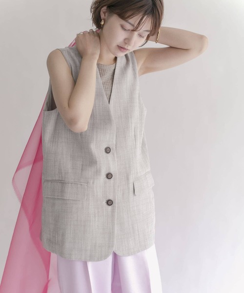 KBF（ケイビーエフ）の「ヘリンボンBIGベスト（ベスト・レディース・ブラック/アイボリー/ベージュ系その他・ONE）」の16枚目の写真