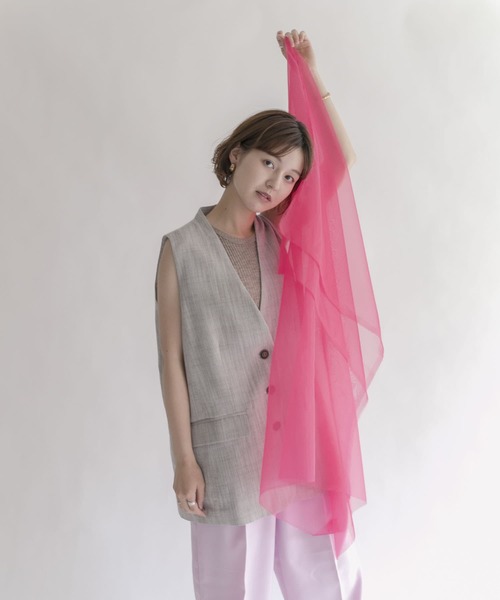 KBF（ケイビーエフ）の「ヘリンボンBIGベスト（ベスト・レディース・ブラック/アイボリー/ベージュ系その他・ONE）」の6枚目の写真