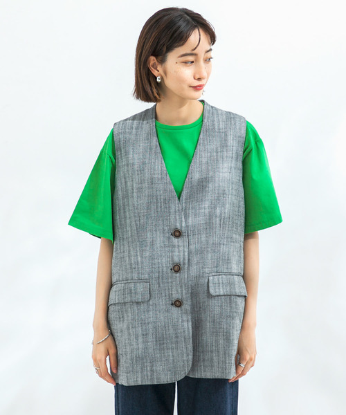 KBF（ケイビーエフ）の「ヘリンボンBIGベスト（ベスト・レディース・ブラック/アイボリー/ベージュ系その他・ONE）」の20枚目の写真