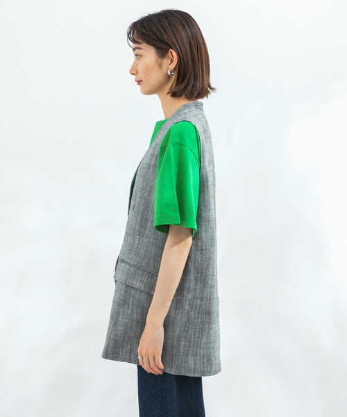 KBF（ケイビーエフ）の「ヘリンボンBIGベスト（ベスト・レディース・ブラック/アイボリー/ベージュ系その他・ONE）」の10枚目の写真