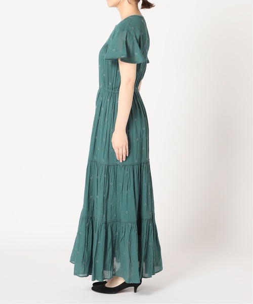 SLOBE IENA(スローブイエナ)の「フラワーエンブロイダリーフレアワンピース【手洗い可能】◆(ワンピース・レディース・ブラック/グリーン・FREE)」の20枚目の写真