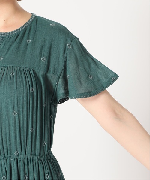 SLOBE IENA(スローブイエナ)の「フラワーエンブロイダリーフレアワンピース【手洗い可能】◆(ワンピース・レディース・ブラック/グリーン・FREE)」の10枚目の写真