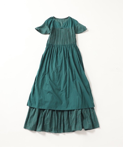 SLOBE IENA(スローブイエナ)の「フラワーエンブロイダリーフレアワンピース【手洗い可能】◆(ワンピース・レディース・ブラック/グリーン・FREE)」の4枚目の写真