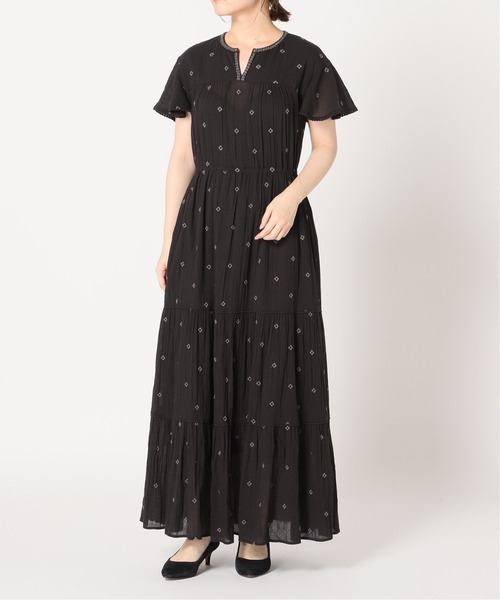 SLOBE IENA(スローブイエナ)の「フラワーエンブロイダリーフレアワンピース【手洗い可能】◆(ワンピース・レディース・ブラック/グリーン・FREE)」の13枚目の写真