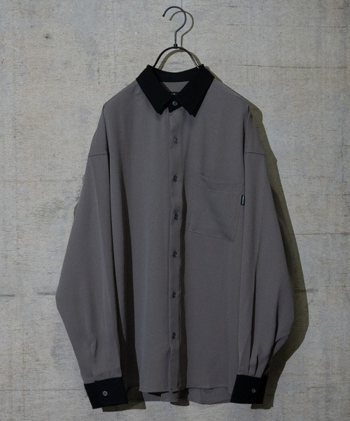 Limited Line Naive Magic(リミテッドラインナイーブマジック)の「【a】ナチュラルストレッチ ルーズサイズ クレリックシャツ(シャツ/ブラウス・メンズ・チャコールグレー/マルチ/ブラウン/ワイン/ブラック/ベージュ系その他/ホワイト/ブルー/グリーン・LARGE/MEDIUM/X-LARGE)」の5枚目の写真